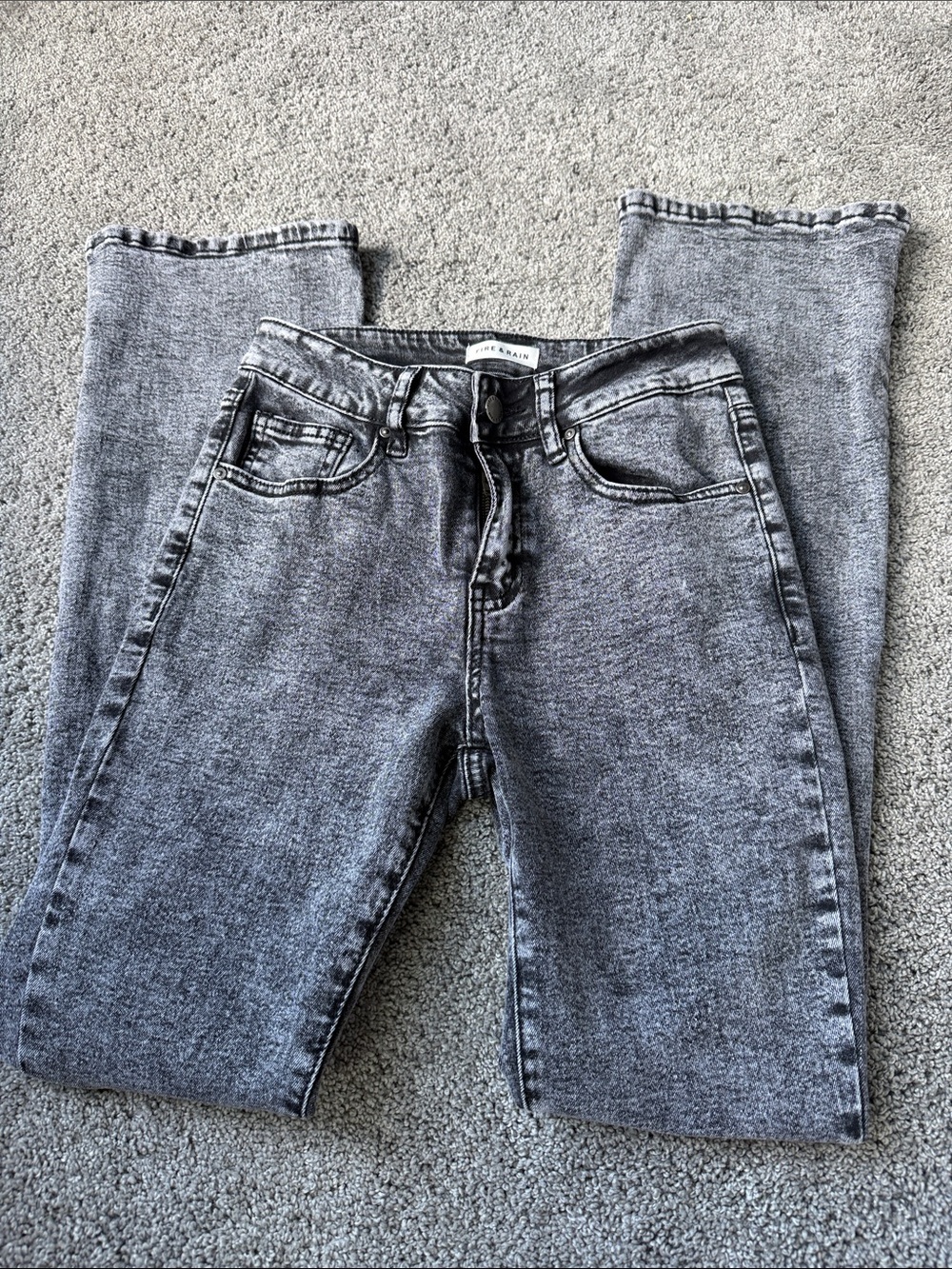 Women's Gray Acid Wash Wide Leg Jeans